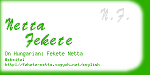 netta fekete business card